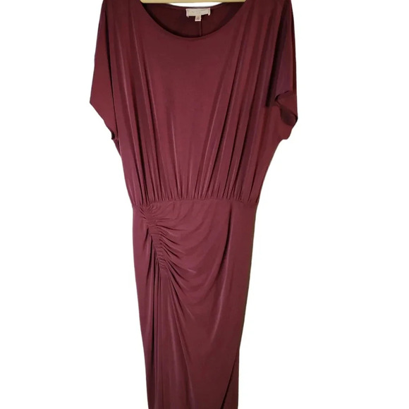 Anthropologie Moulinetter Soeurs Twisted Burgandy Jersey Dress Short Sleeve Sz M - Picture 10 of 11